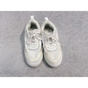 DreamPairs Women's White Textured Platform Sneakers Lace Up Chunky Sole Size 8.5